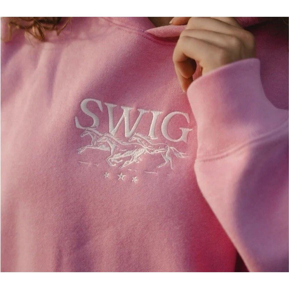 Swig Breast Cancer Awareness 2025 Drop Pink Sweatshirt Sold Out Cowgirl Graphic